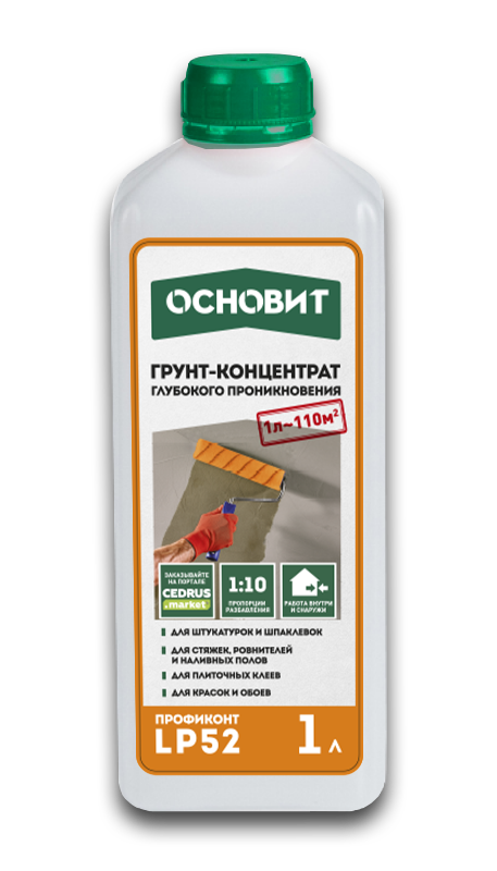 ПРОФИКОНТ LP52 грунт-концентрат глубокого проникновения ОСНОВИТ 1 л