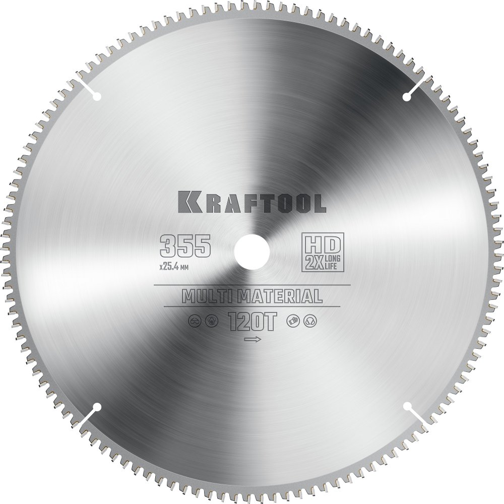 KRAFTOOL Multi Material 355х25.4мм 120Т, диск пильный
