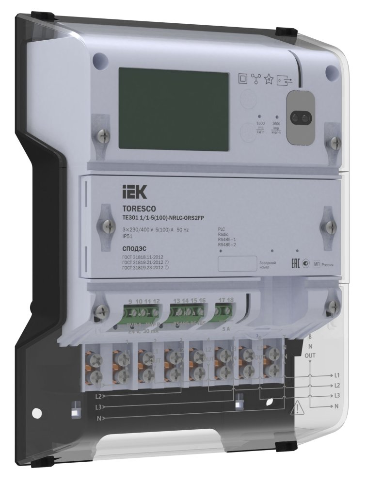 TORESCO Счетчик электрической энергии TE301 0,5S/0,5-5(10)T-NLC-ORS2FP IEK