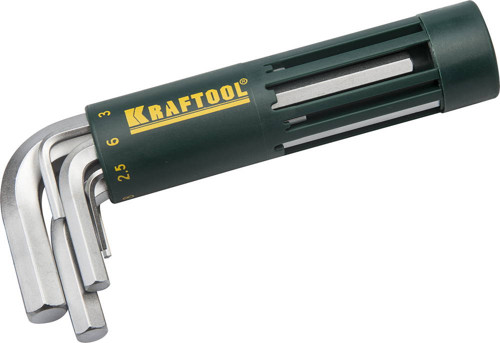 KRAFTOOL 8 шт, Набор коротких имбусовых ключей (27430-1)