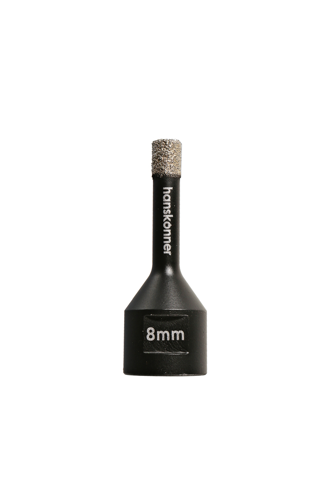 Коронка алмазная для УШМ, tilepro, 8 мм, вакуумн. Спекание алмазов, Hanskonner
