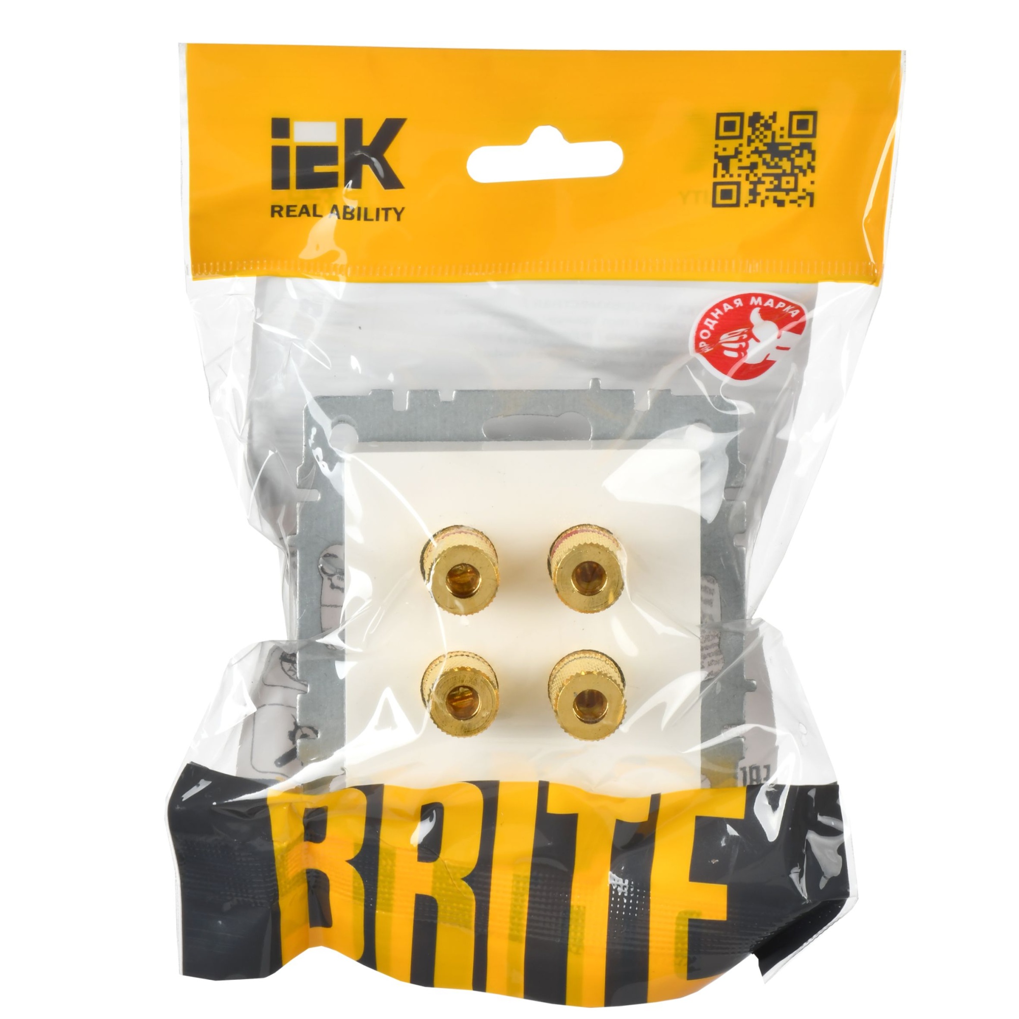 BRITE Аудиорозетка 4-местная РА10-БрБ белый IEK